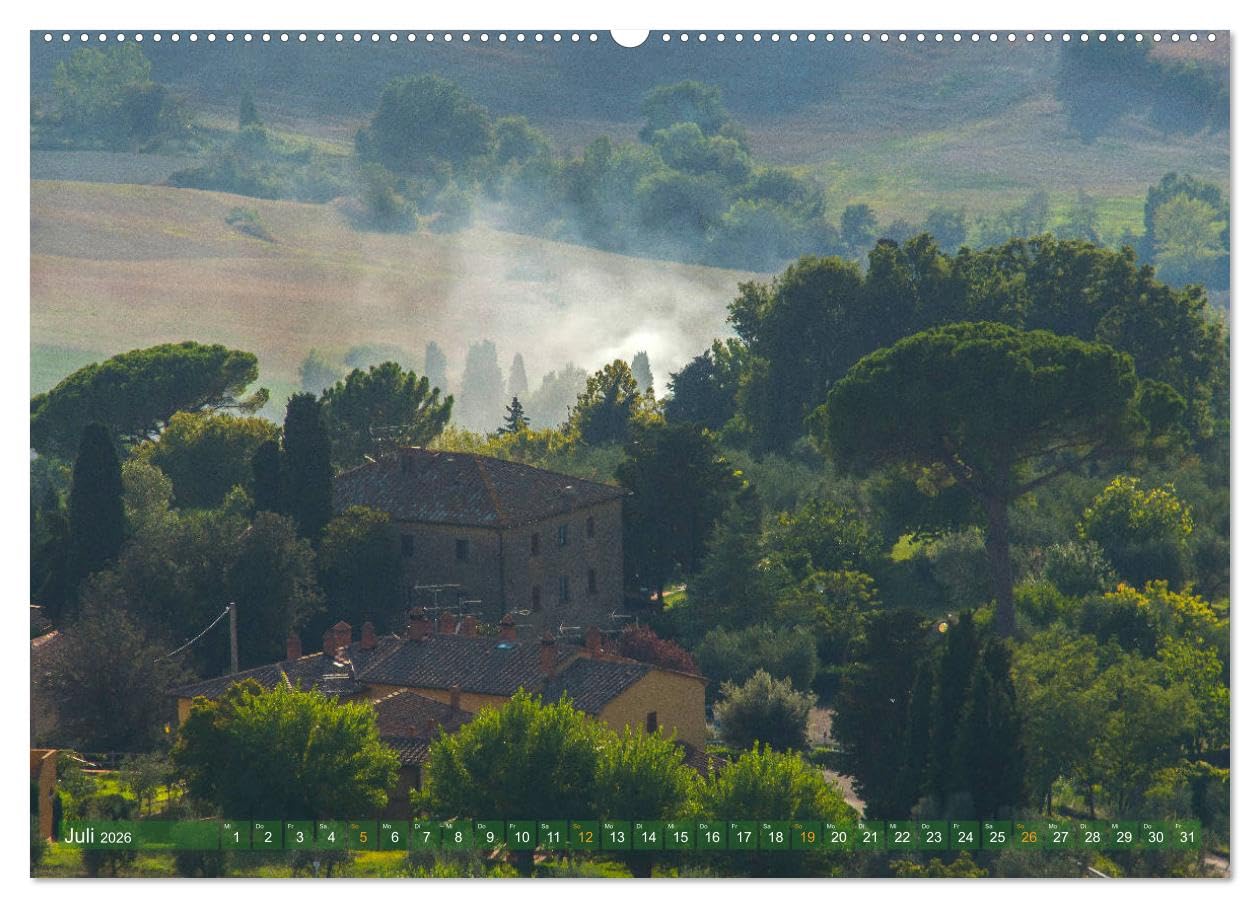 TOSKANA im magischen Licht (hochwertiger Premium Wandkalender 2026 DIN A2 quer), Kunstdruck in Hochglanz: Italiens lichtvolle Region fasziniert! (CALVENDO Orte)