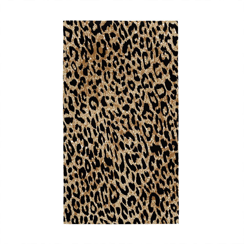Surwin Men's Animal Pattern Large Beach Towel Microfibre Leopard Pattern Bath Towel Quick Dry Lightweight Summer Towels For Travel, Swim, Camping, Fitness, Sports, Yoga (,70X150cm)