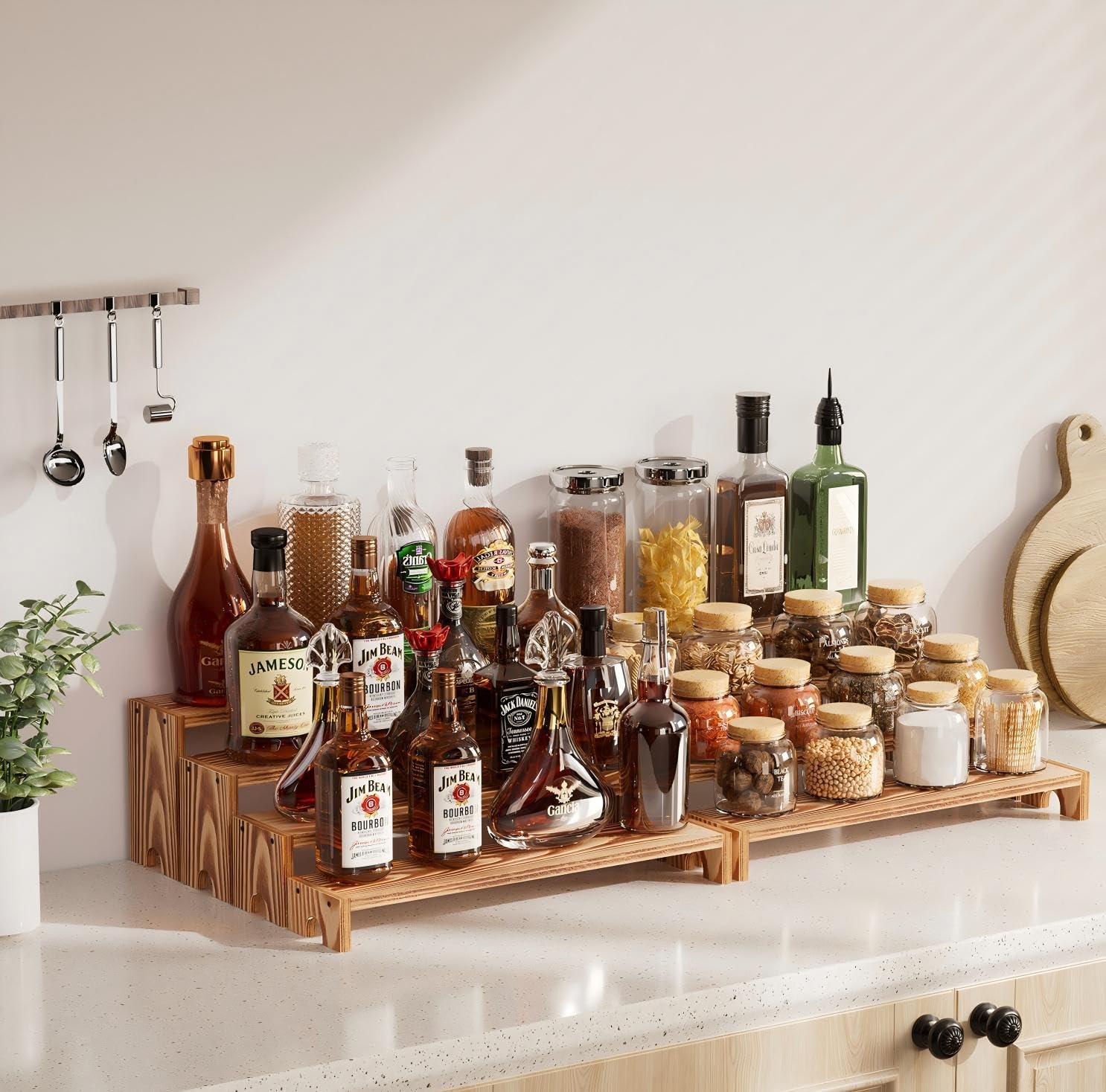 14 Inch Large Wooden Tiered Riser Display Stands, 2 Set Stackable Wooden Cupcake Stand Dessert Table Display Set,Tiered Shelf Organizer,Display Stands Shelf,Vendor Booth Display Items for Vendor Events - Image 8