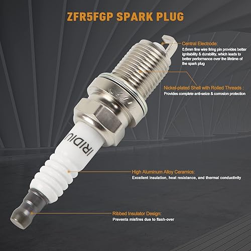 Miniatura 7 de DEEGOOLY 4 bobinas de encendido UF557 y bujías de iridio ZFR5FGP compatibles con Ch-rysler 200 Se-bringDod-ge A-venger Ca-liber Jour-neyJe-ep