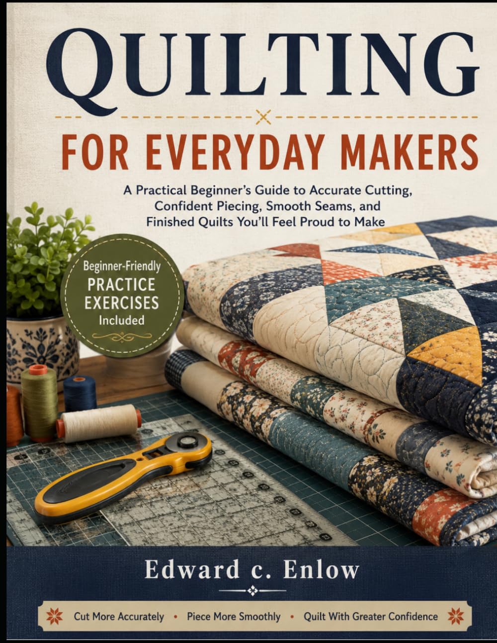 QUILTING FOR EVERYDAY MAKERS: A Practical Beginner’s Guide to Accurate Cutting, Confident Piecing, Smooth Seams, and Finished Quilts You’ll Feel Proud to Make