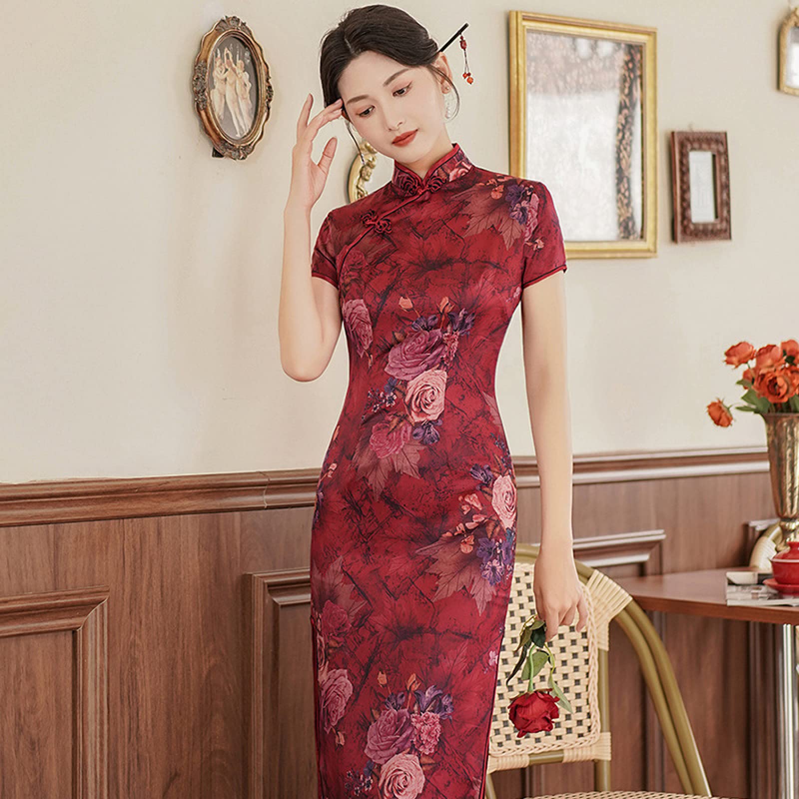 oriental fashion dresses YAROVA Womens Chinese Dress -Summer Improved Cheongsam Satin Short Sleeve Style Evening Banquet Party Qipao Plus Size Retro Long Clothes,M : Clothing, Shoes & Jewelry SUMMER 2026 just like a dancing Clarks Women's Ashland Lane Size:6-10