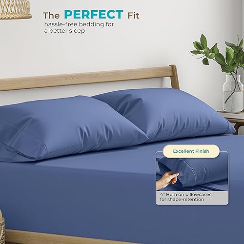 Miniatura 4 de Juego de 2 fundas de almohada de 800 hilos 100% algodón egipcio, fundas de almohada tamaño Queen, color blanco brillante, almohadas de fibras largas