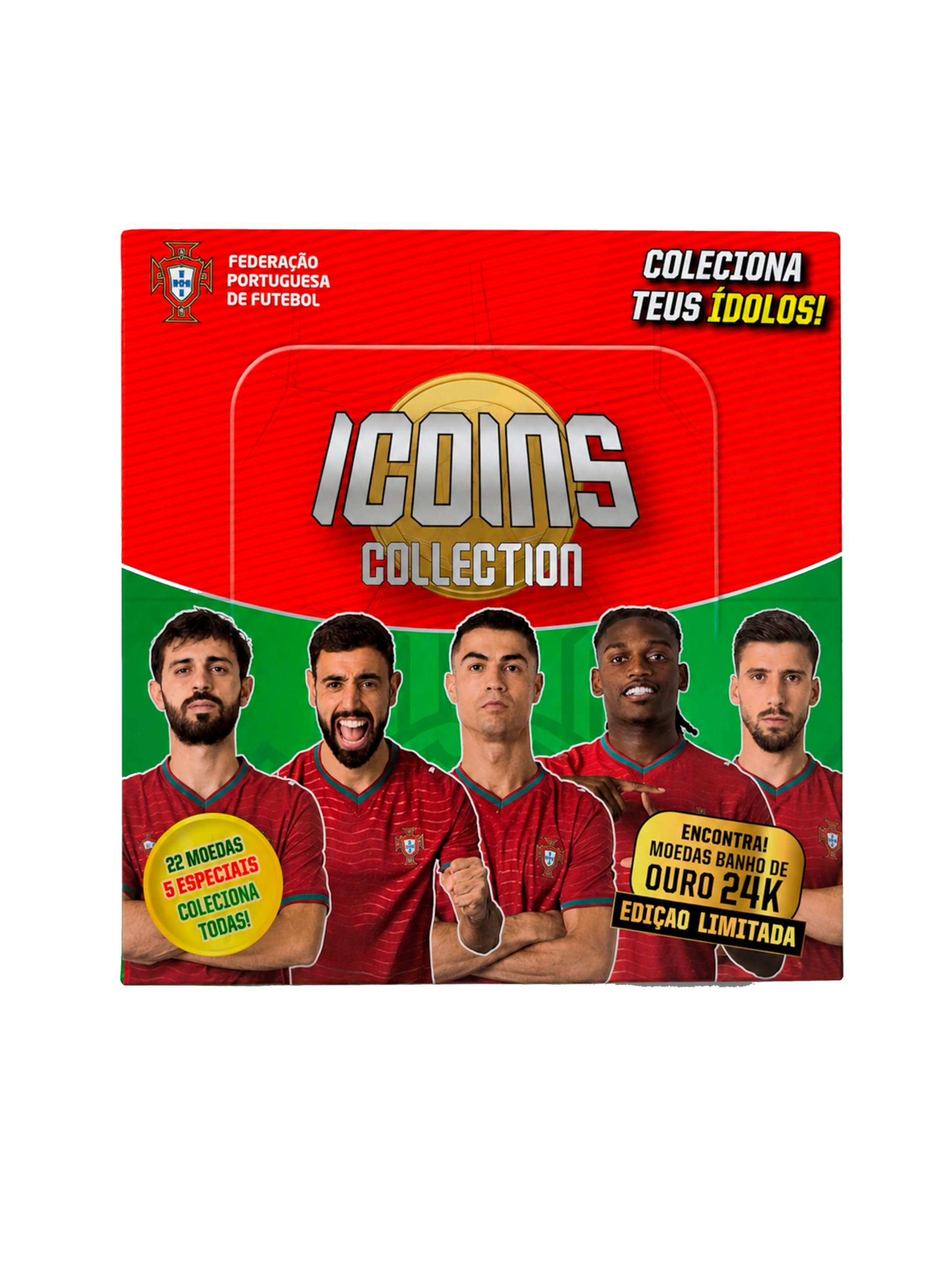 Selección Portuguesa de Fútbol - Pack 11 Sobres de Monedas Coleccionables Sorpresa - Blind Box Coin Collection con Jugadores Oficiales - Ideal para Fans y Coleccionistas.