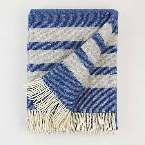 Miniatura 2 de Manta de lana 100% lana de Nueva Zelanda Perfecta para el hogar y al aire libre Manta de lana virgen con flecos de 55 x 79 pulgadas (55.1 x 78.7