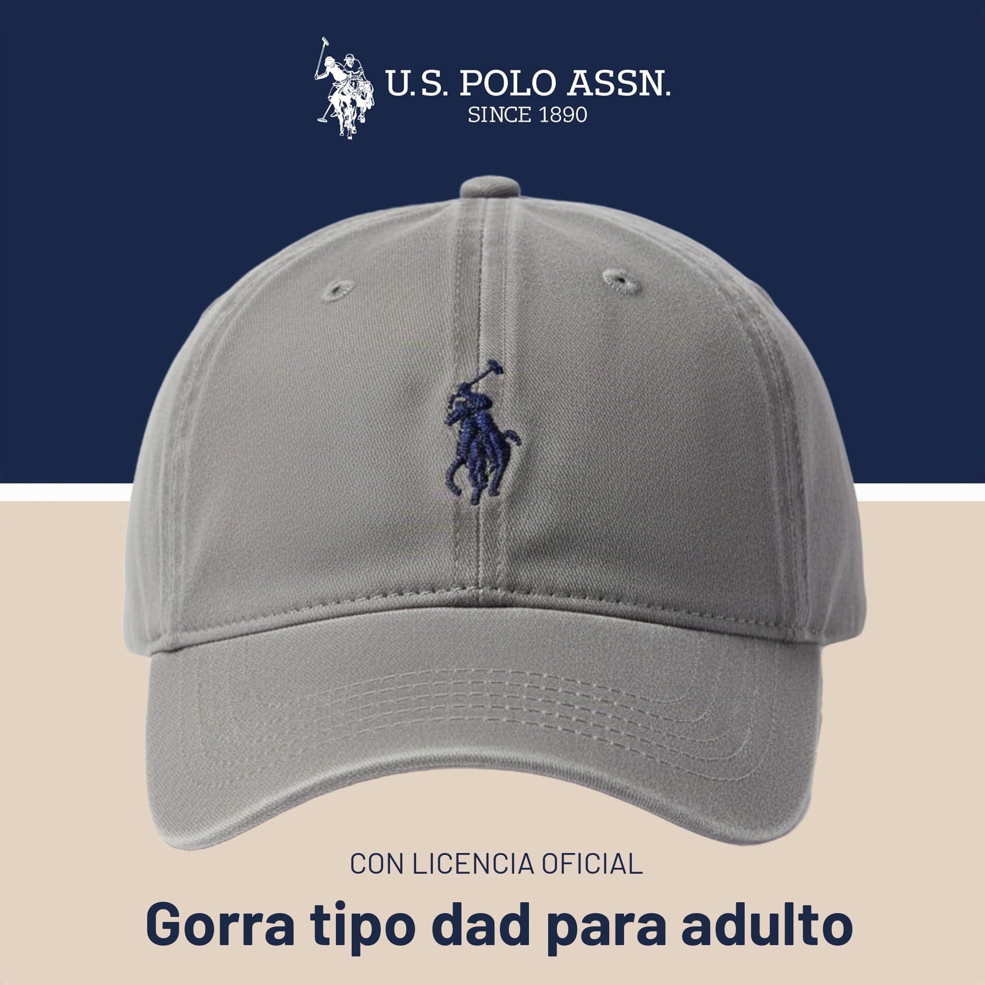 U.S. Polo Assn. U.s. Polo Assn. Mens Washed Twill Cotton Adjustable Baseball Hat with Pony Logo and Curved Brim - Gorra de béisbol Hombre