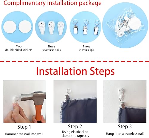 Miniatura 3 de Pounchi Tapiz de anime de castillo (51 x 59 pulgadas con kit de ganchos), tapiz japonés para colgar en la pared, para dormitorio, sala de estar,