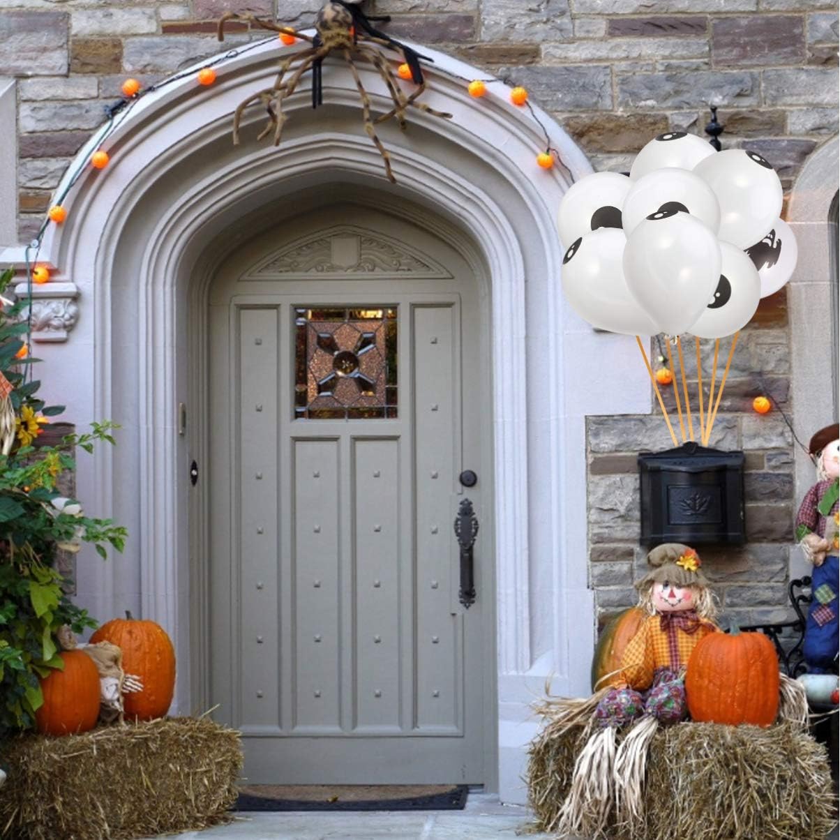 TOYANDONA 100 Pcs Halloween Eyeball Balloons 6.3 Inch Thickened Latex Party Balloons with Eye Design for Indoor Wall Door Window Decorations