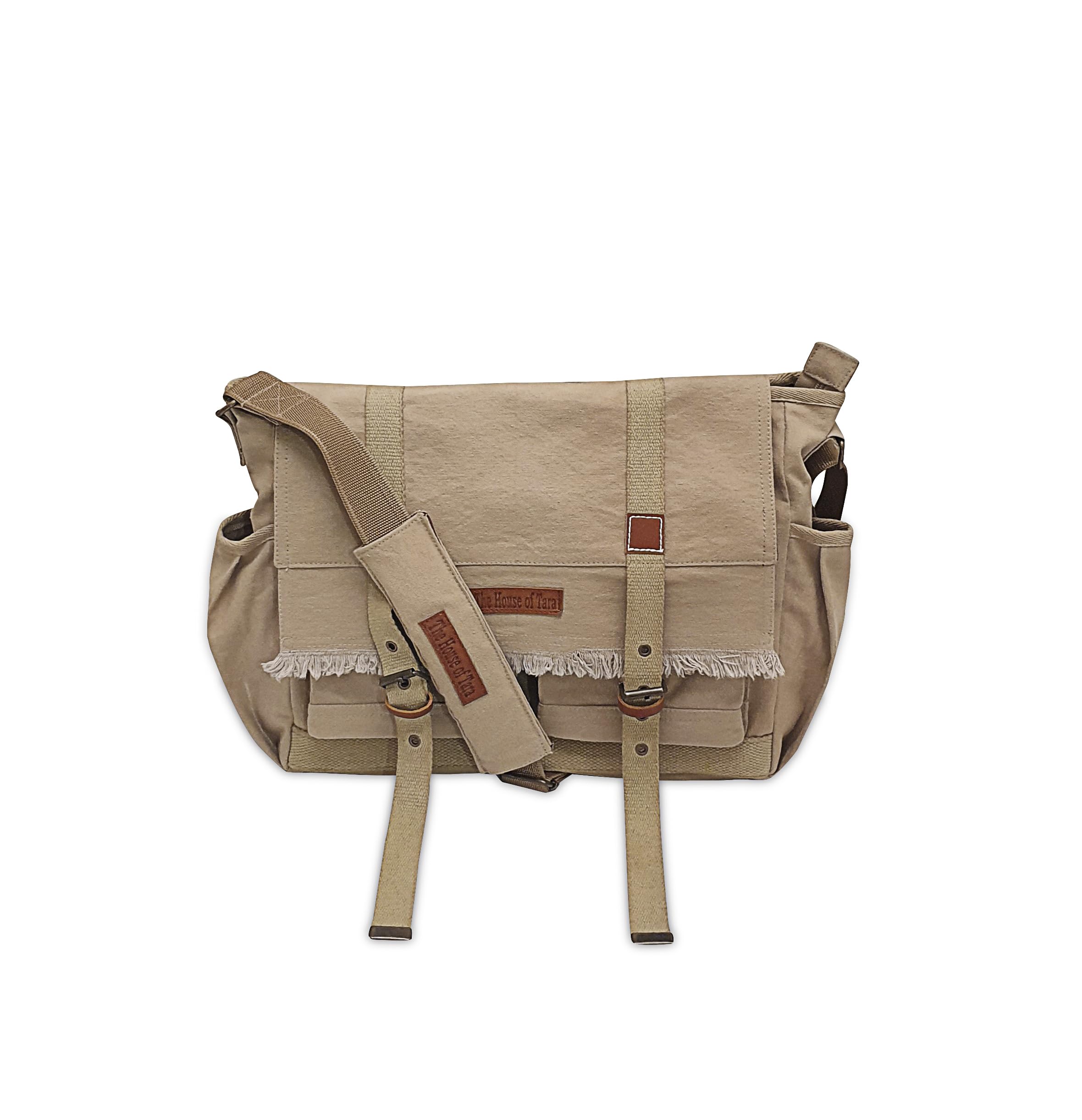 the house of tara Canvas Messenger Bag for Men and Women | Sling Laptop Bag fits Upto 15.6 Inch Size | Crossbody Bag with Waterproof Inner Lining, Adjustable Straps & Padded Partition-picture-38
