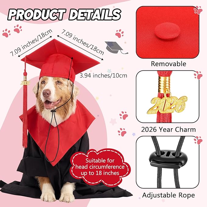 Set de Gorros de Graduación para Adulto y Perro con Borla 2026 miniatura 3