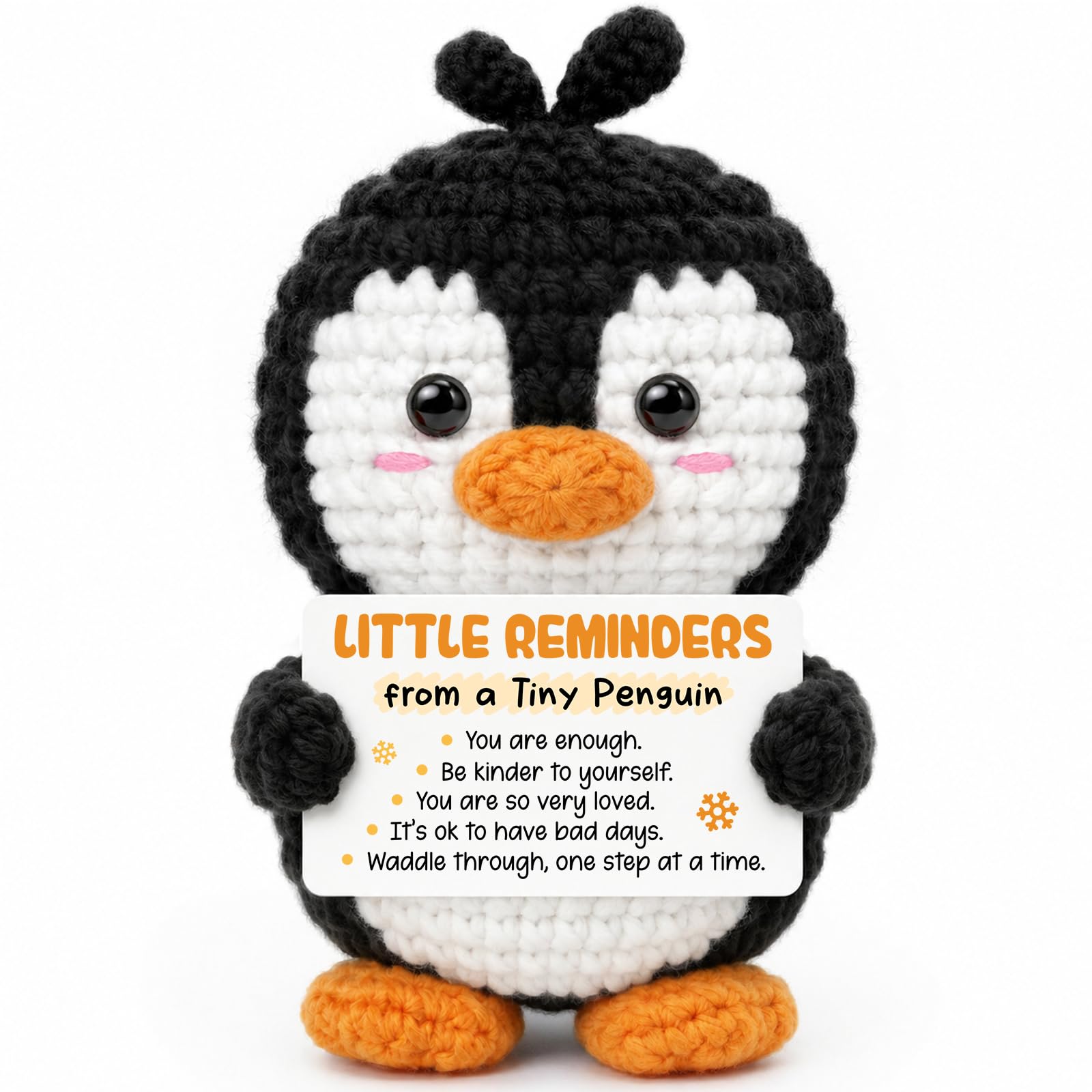 Positive Affirmation Gifts - Handmade Positive Penguin Crochet with Card — image 1