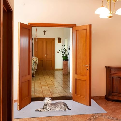 Miniatura 5 de Treela 2 protectores de alfombra para gatos de plástico para proteger la alfombra, cubierta de alfombra transparente antideslizante, protector de