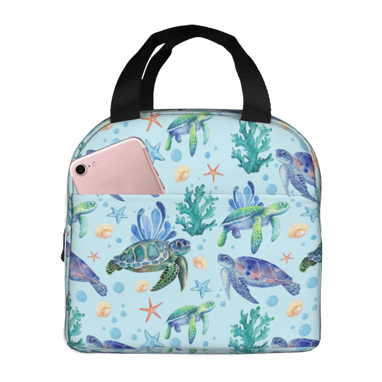 XYSKINO Sea Turtle Lunch Bag Women Lunch Box for Women Mens Lunchbox for Work Office Picnic or Travel Cute Lunch Box Tote Bags for Gifts