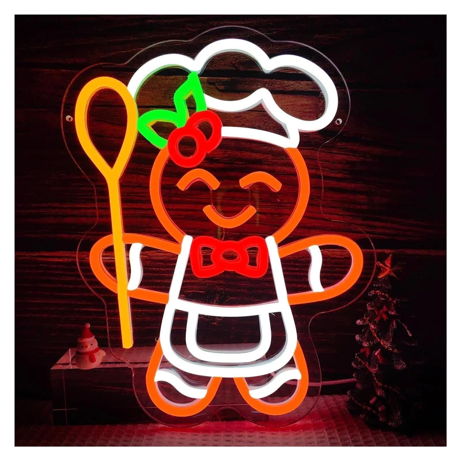Insegna al Neon Chef Gingerbread Man Insegne Al Neon