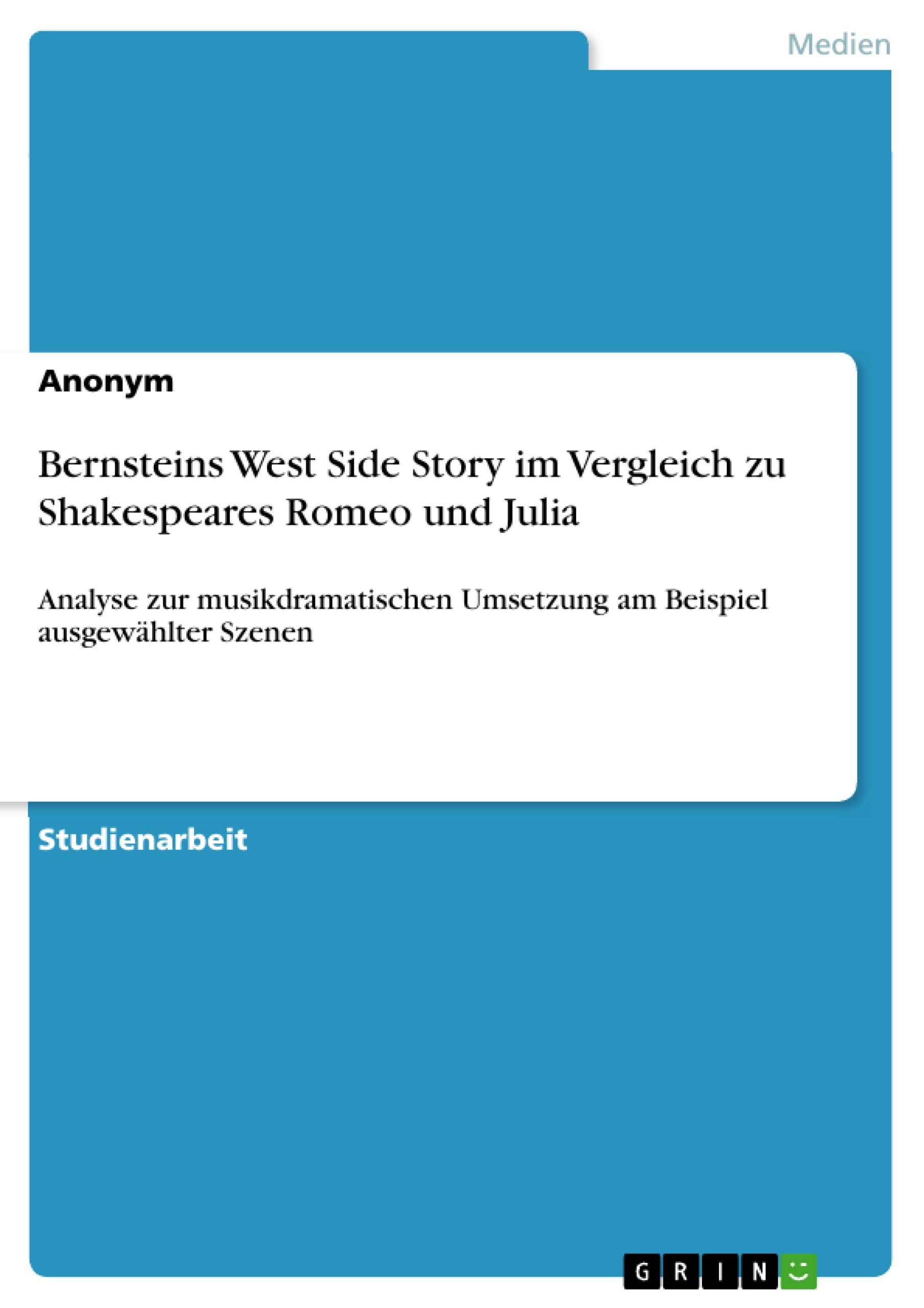 Analyse West Side Story Romeo et Julia etude musicologique scenes