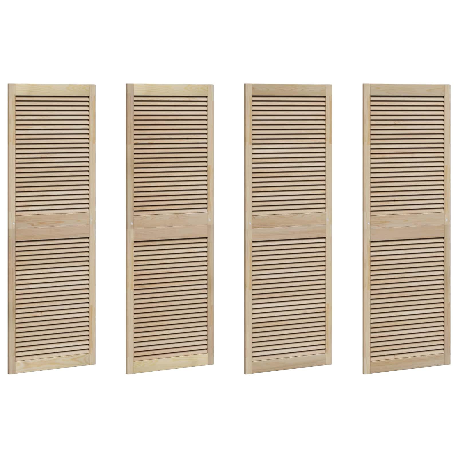 Genérico Puerta de Armario con Puerta 4 pcs Natural 140.5 x 2 x 59.5 cm,Bricolaje,Accesorios de Bricolaje,Ferretería para armarios,Puertas de armarios-3394502