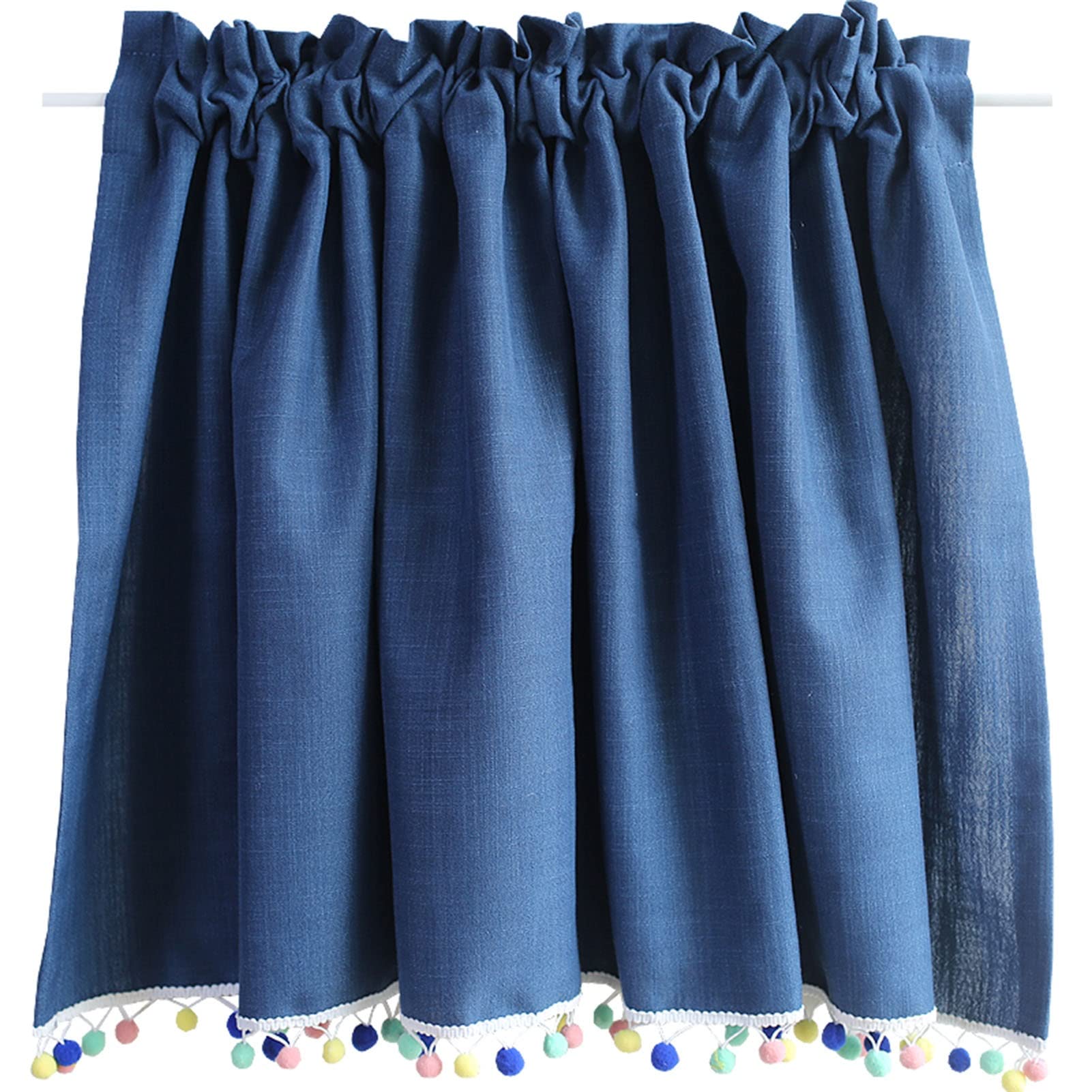 Cortinas de cenefas para cocina rUrEu de lino vintage, ideal para ventanas de baño