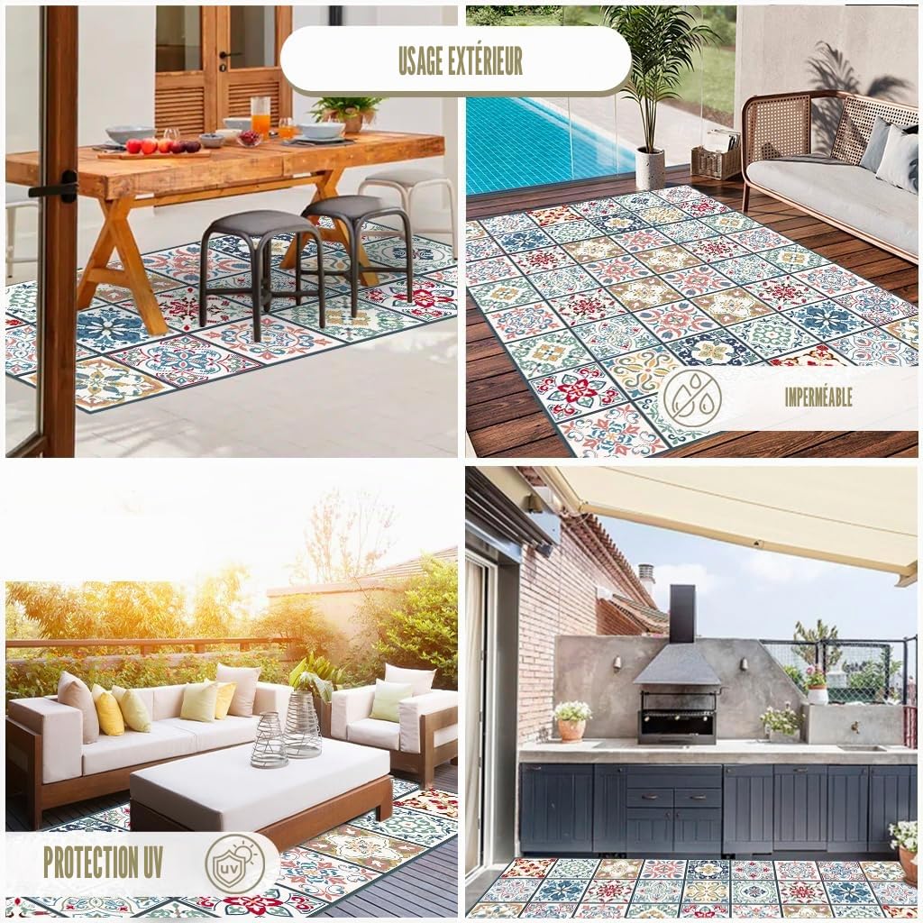 Tapis en Vinyle hydraulique (180 x 60 cm, Toledo) - Différentes Tailles - Tapis de Cuisine, Salon - Antidérapant - Tapis de Chambre - Caoutchouc Moelleux et Sol PVC