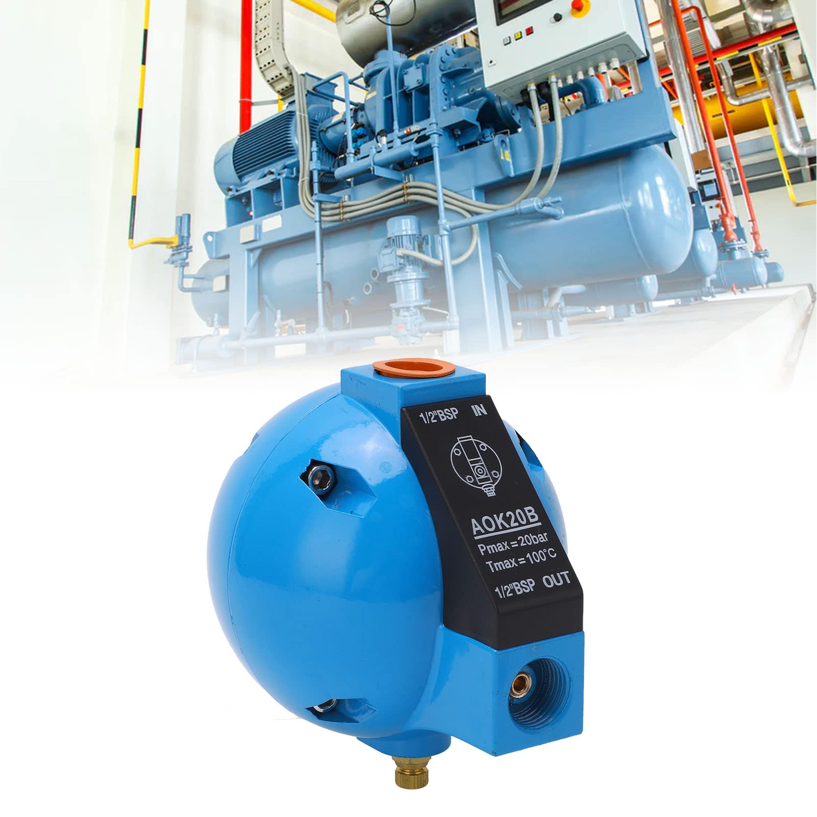 AOK20B Automatisches Entwässerungsventil, DN15, 20 Bar Maximaldruck, Aluminiumlegierung, Intelligente Selbstdrainage für Luftkompressor, Industrielle Anwendung