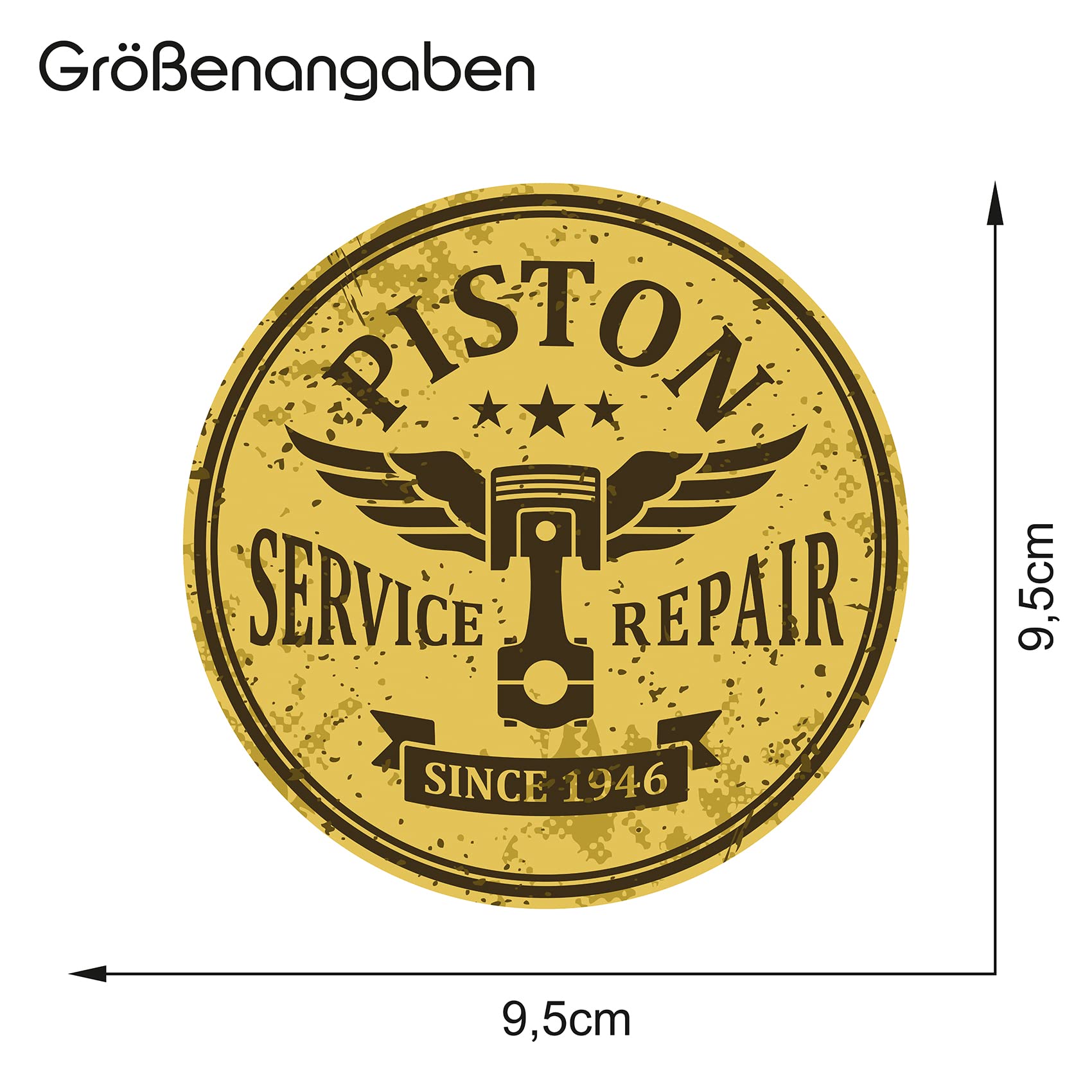 Retro Vintage Sticker Finest Folia Sticker Old School Ace Cult Rockabilly (R222-26 Piston), 9,5cm x 9,5cm - Image 2
