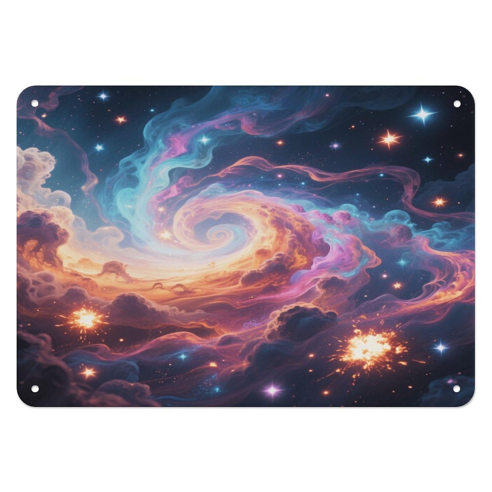 Fekiloot Style Mysterious Nebula Wall Decor Iron Painting Metal Sign