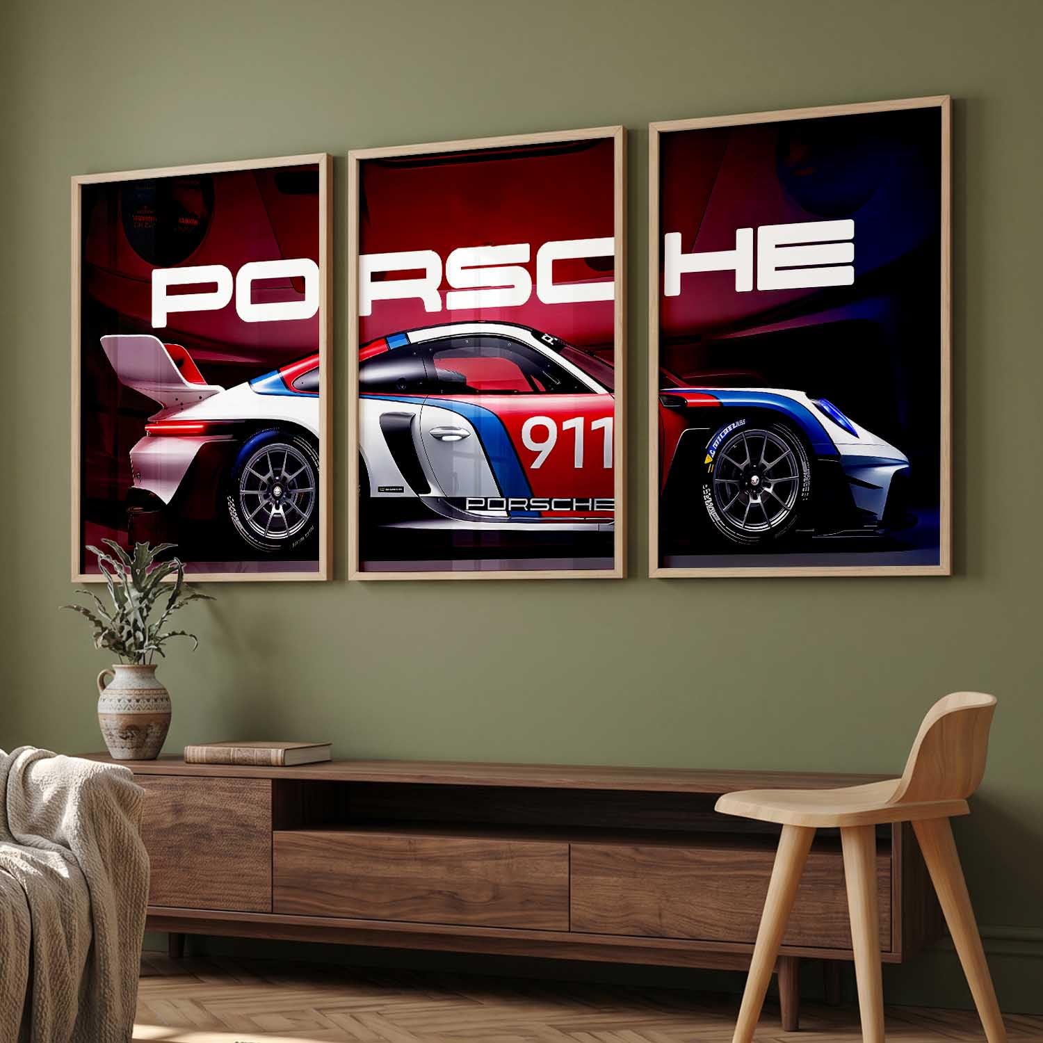 Porsche Car Posters - Set of 3 Framed Wall Art -7 Porsche Car Posters - Set of 3 Framed Wall Art -7