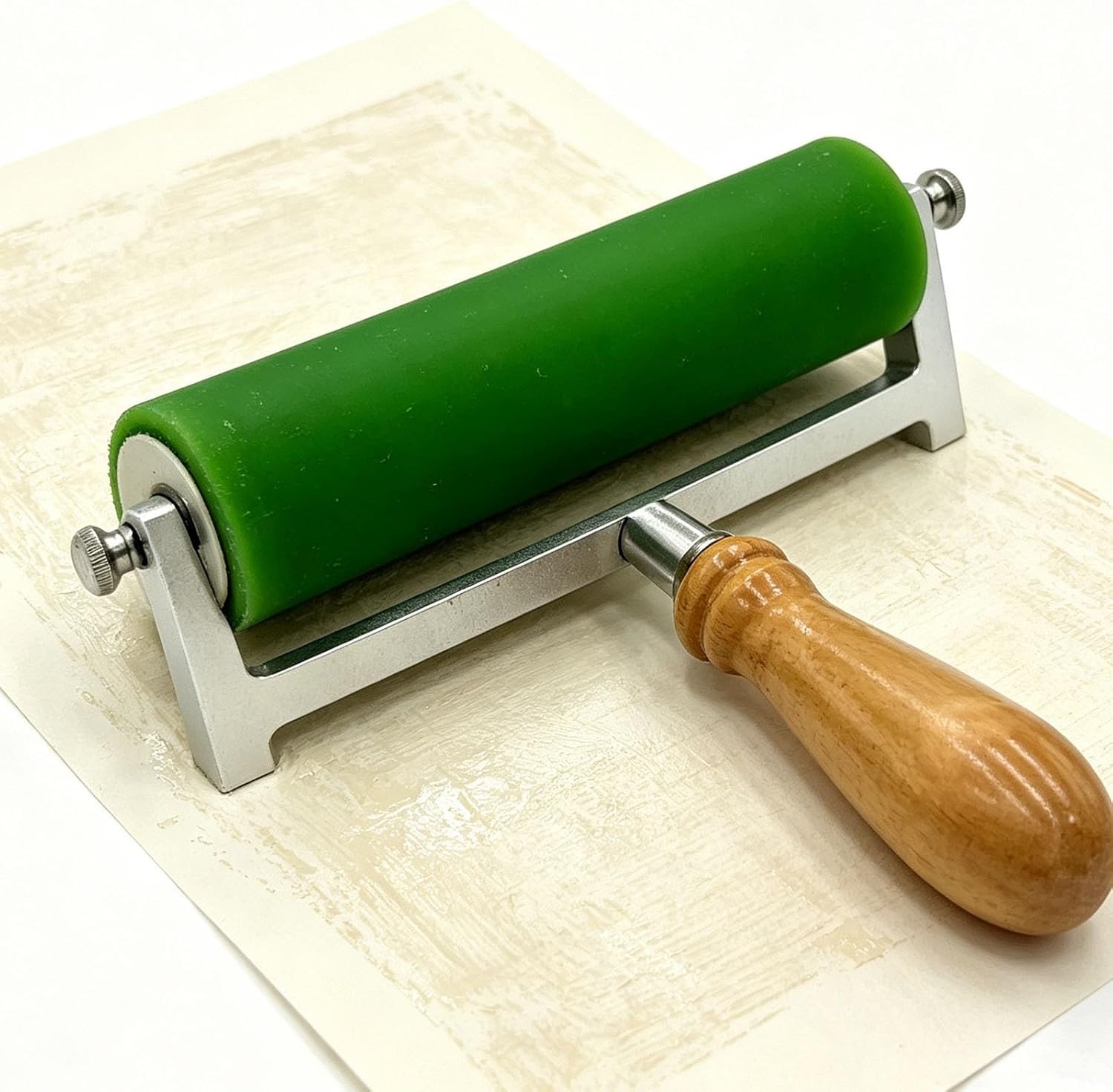 Rodillo De Goma Profesional, Rodillo para Papel Pintado, Herramienta para Juntas 2 En 1 con Mango Ergonómico De Madera, Estructura De Aluminio, Aplicador Resistente a Los Disolventes