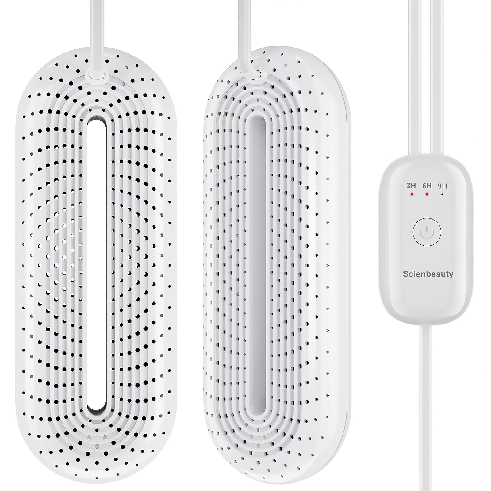 Scienbeauty Secador de Zapatos, Secador de Botas, Calentador Eléctrico de Zapatos para eliminar el mal olor con 3 temporizadores de apagado automático de 100 a 240V enchufe EU