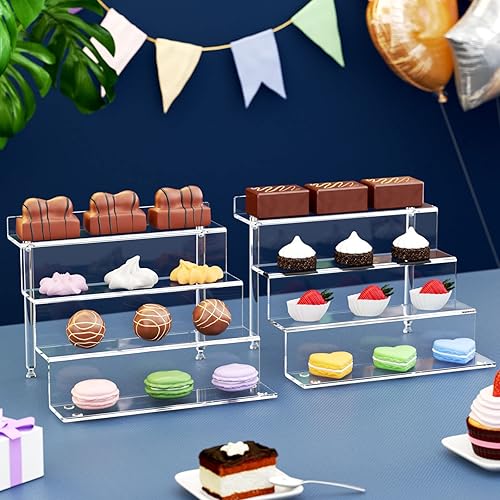 Miniatura 9 de NIUBEE Estante de exhibición elevador de acrílico soporte de exhibición transparente para figuras de Amiibo Funko Pop soporte de cupcakes de 4