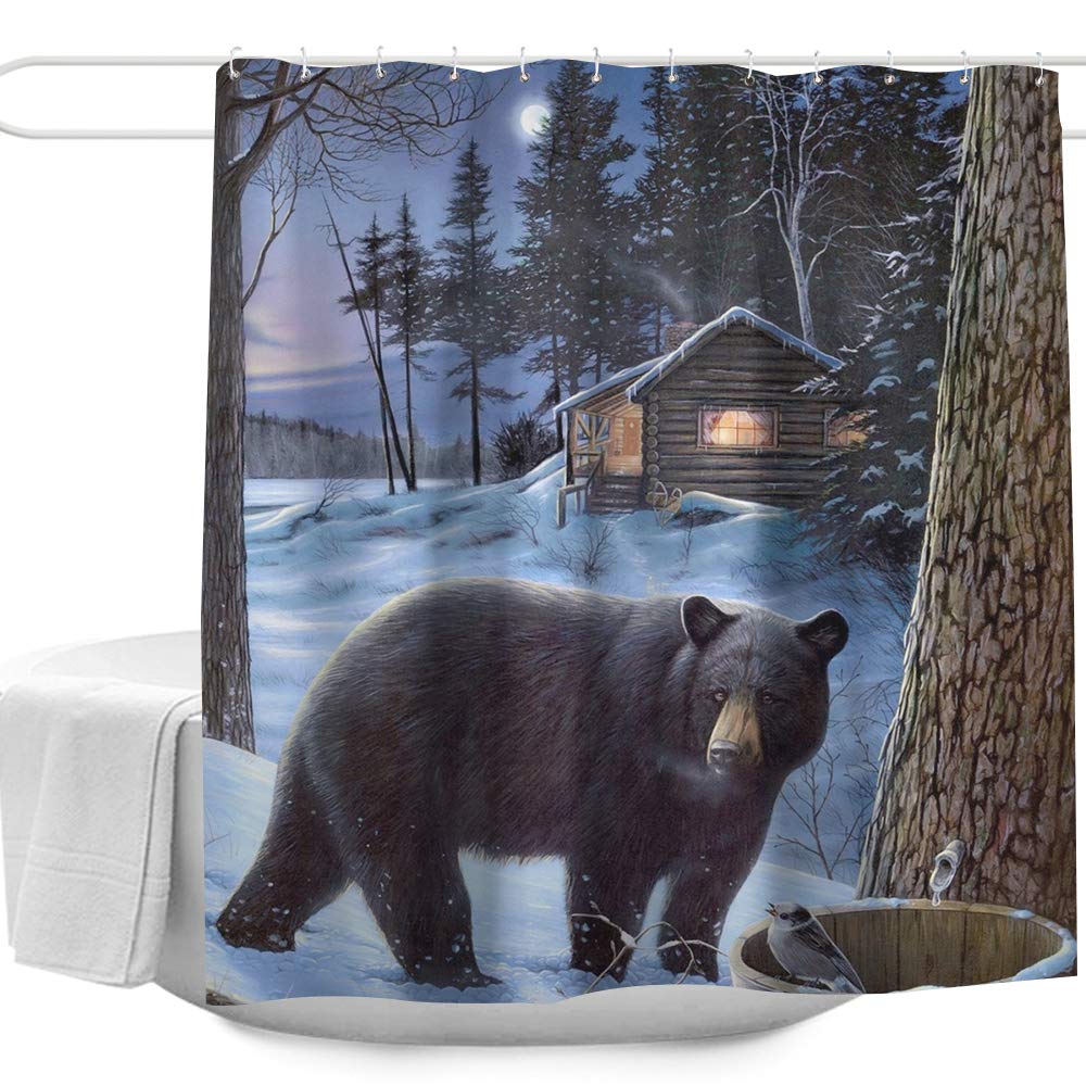 Black Bear Shower Curtains Curtains & Drapes 2023