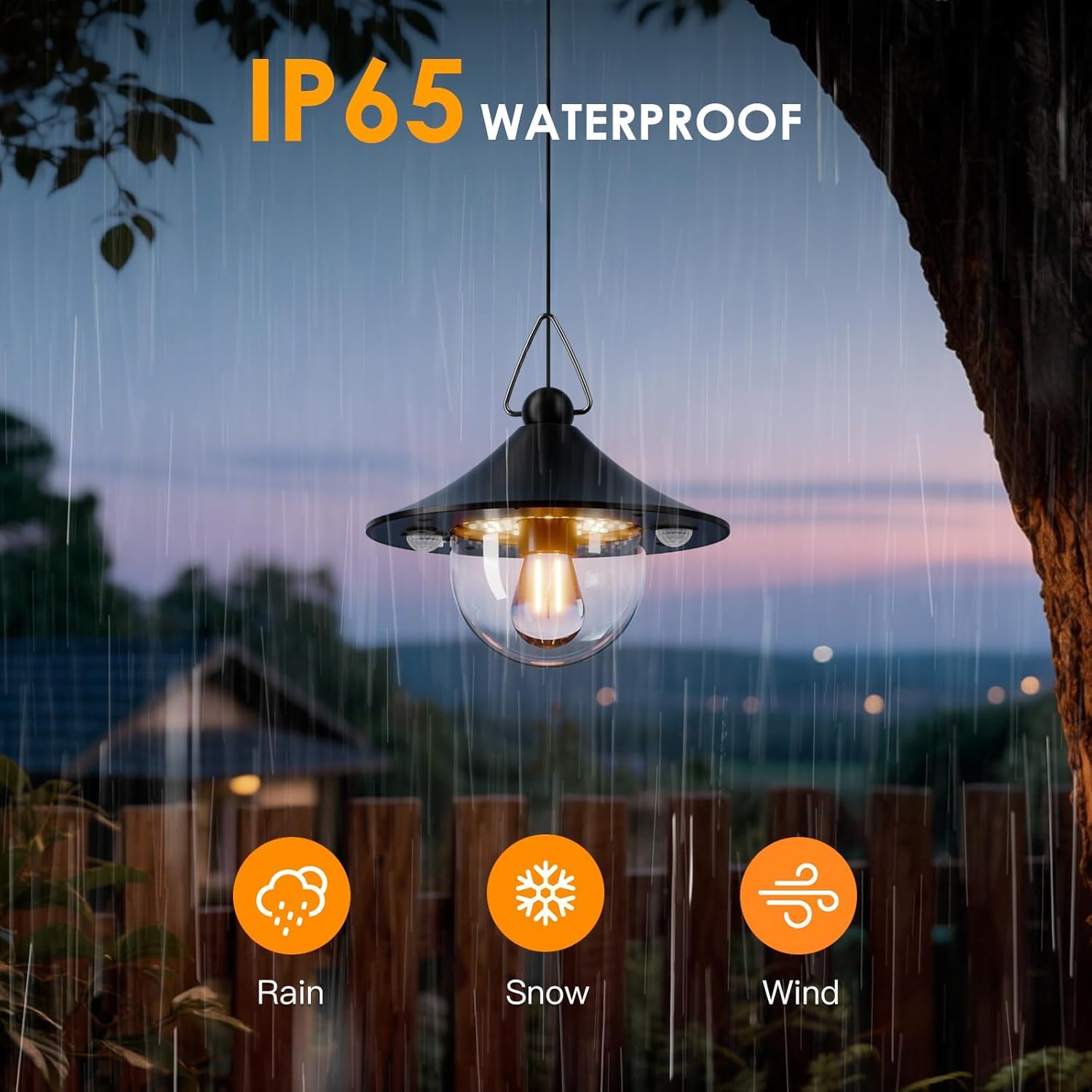 Quntis Solarlampen für Außen Innen Hängend, 1000LM 4400mAh Solar Hängelampe Outdoor mit Bewegungssensor Fernbedienung, 3 Farben 5 Modi Hängeleuchte, IP65 wasserdichte Pendelleuchte Garten mit 5m Kabel