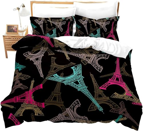 Vista 53 de Feelyou Juego de funda de edredón de vaca lechera, rosa y blanco, con estampado de fresa, vaca, para niños, adultos, kawaii, niñas, funda de edredón