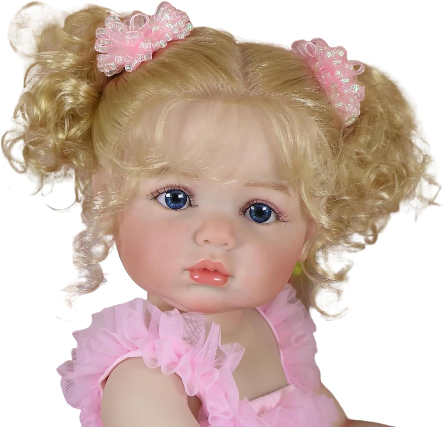 Aubrey Rose 22" Reborn Baby Doll – Realistic Toddler Girl with Rooted Blonde Hair & Full Soft Vinyl Body – 3D Hand-Painted Skin with Princess Outfit & Accessories – Lifelike Gift for Kids Ages 3+