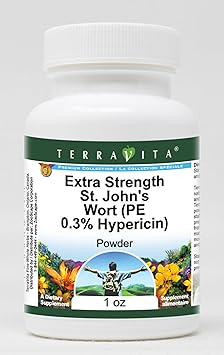 Extra Strength St. Johns Wort PE 0.3% Hypericin Powder 1 oz, ZIN 512953