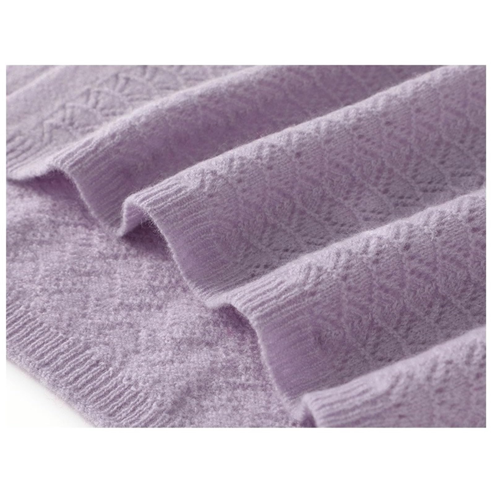 Bufanda de cachemira morada for mujer, larga, con personalidad, punto hueco, cálida y chal Chal de invierno