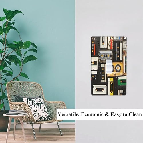 Miniatura 3 de Placas de cubierta para interruptor de luz musical, cintas de casete de grabación de audio vintage, placa de pared de palanca única, cubierta de