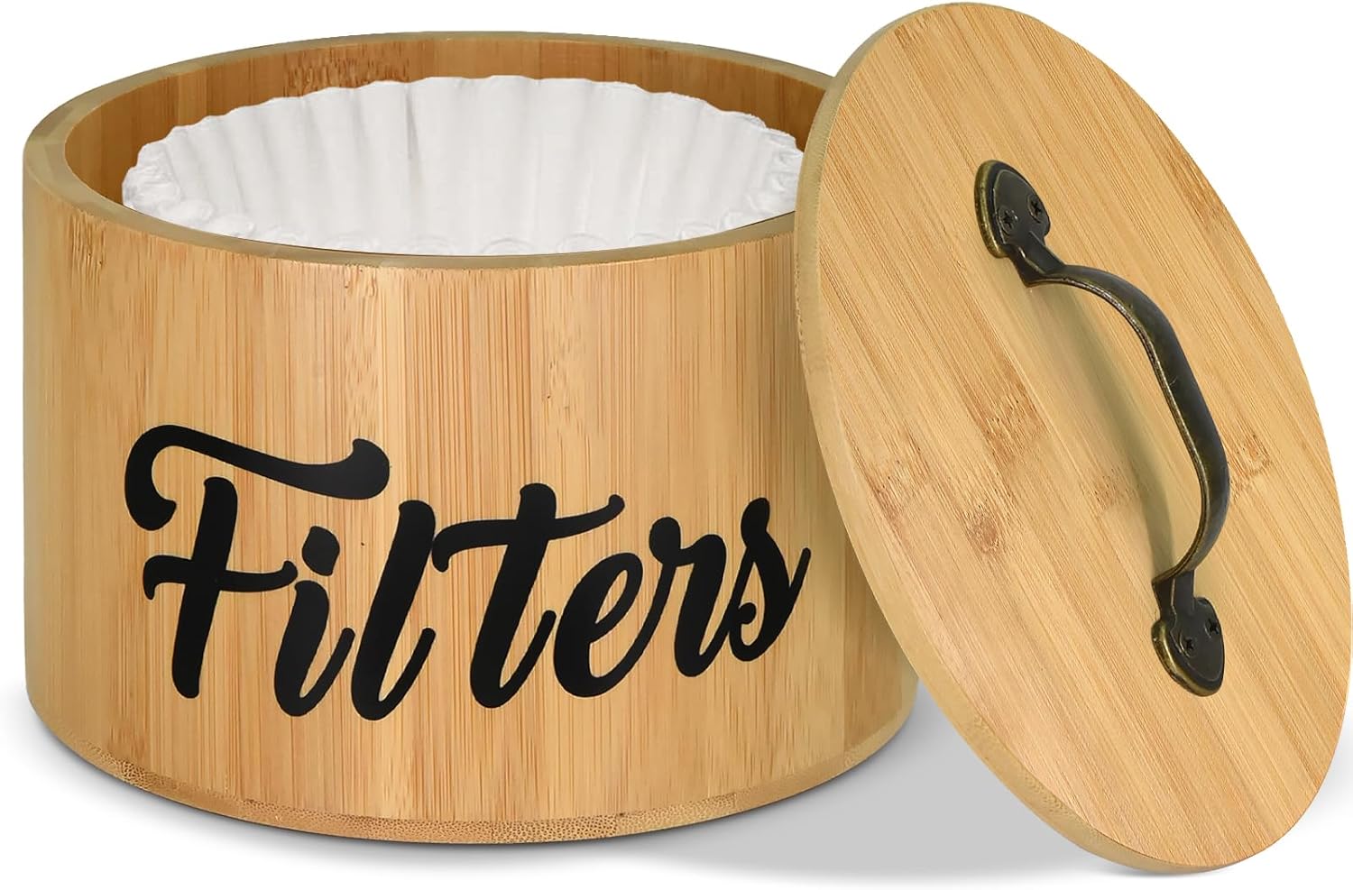 Coffee Filter Holder, Farmhouse White Coffee Filter Storage