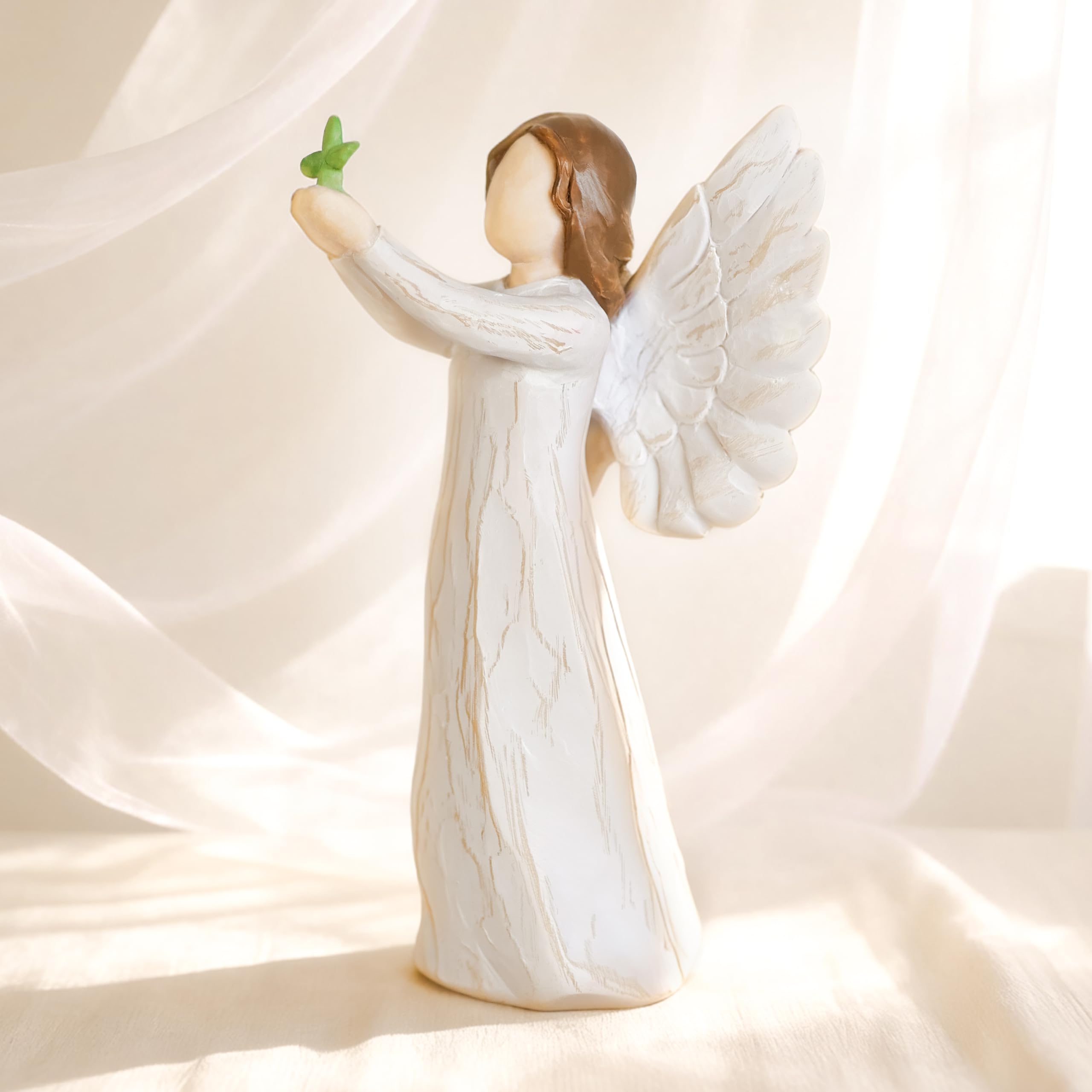 Dekismeos Guardian Angel Figurines for Woman,Inspirational Spiritual Indoor Garden or Desk Decor