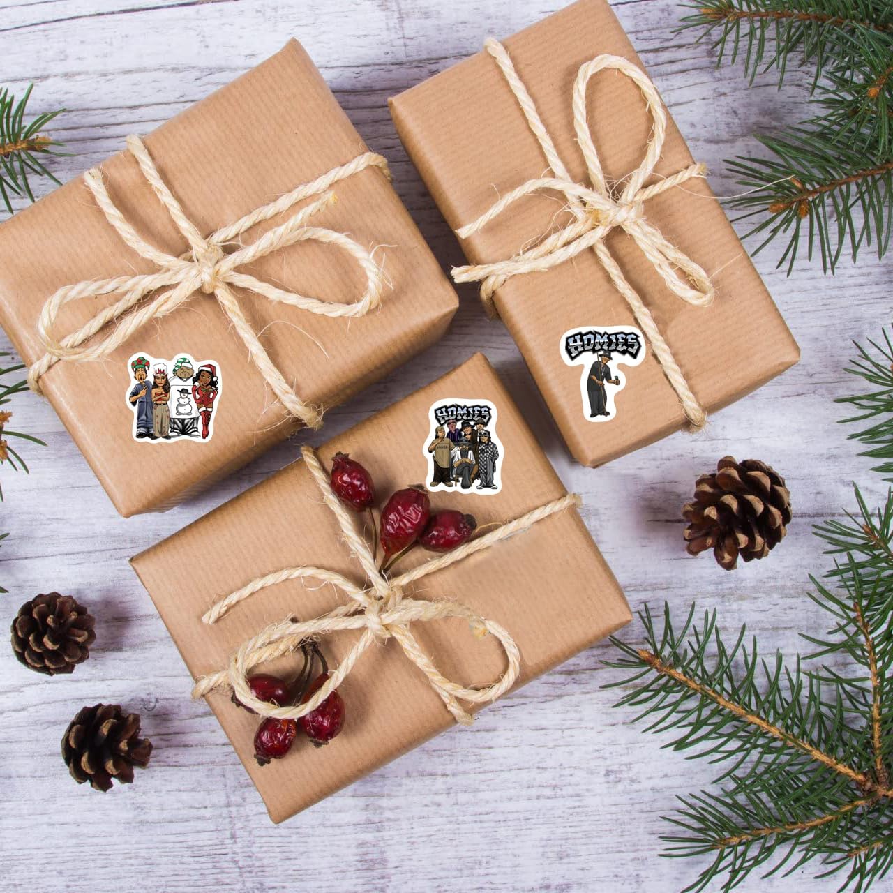 Homies Stickers (500 Count), 10 Graphic Cartoon Decal Rolls Self Adhesive Seals for Birthday Party Decorations Water Bottle Laptop Scrapbook Cards Envelopes - Image 3