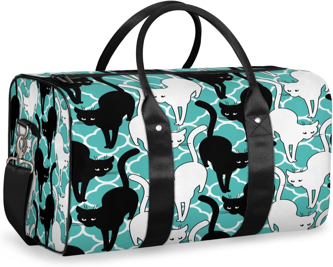 Cats Travel Duffel Bag for Women Men Large Capacity Overnight Weekender Bags for Lightweight Waterproof Sport Gym Bag for Workout Yoga Swim