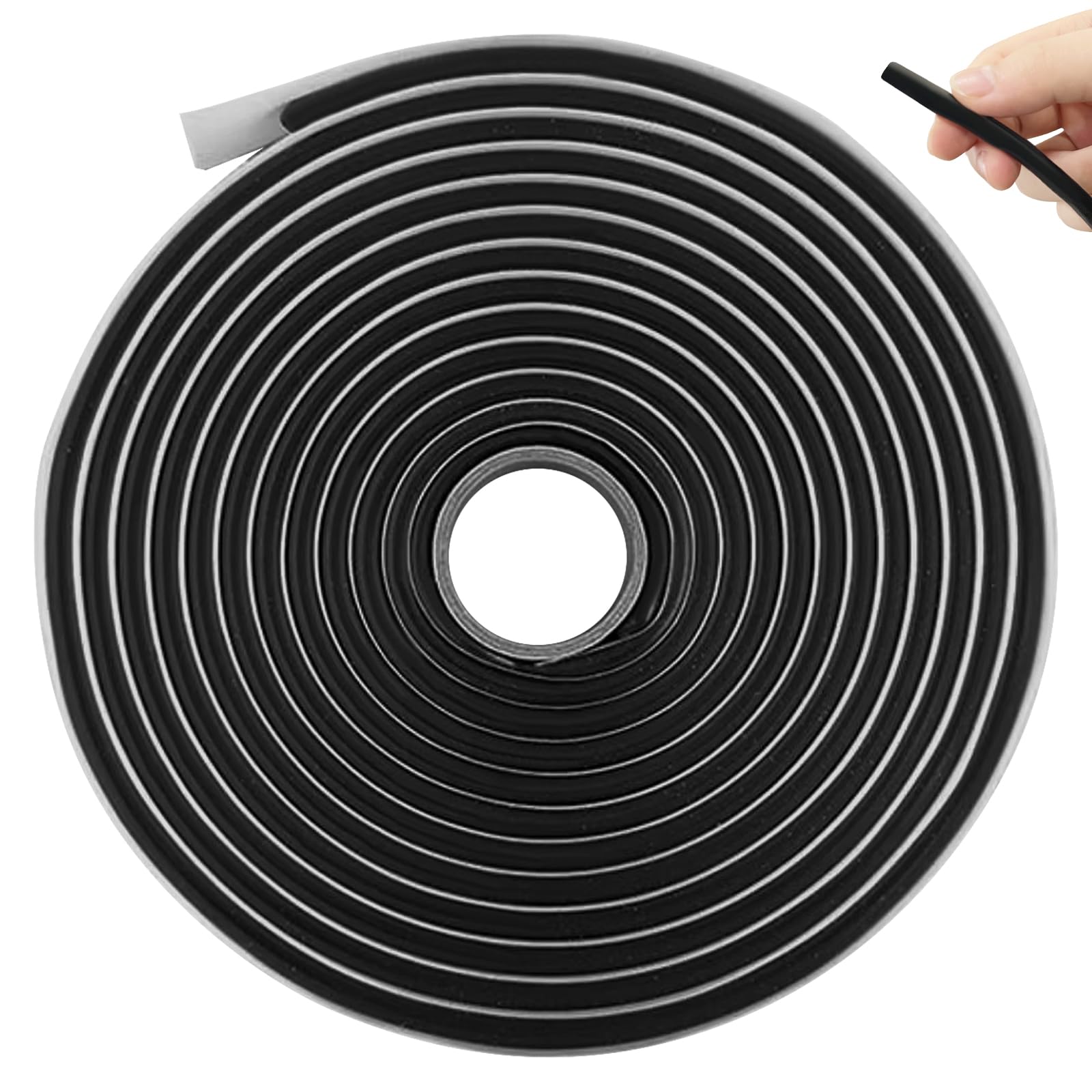 MeoZynxadril Nastro Butilico, Nero Nastro di Butile 9.5 mm x 4 m, Nastro di Butile Autoadesivo, Nastro Butilico Impermeabile, per Finestrini di Auto, Camion, Parabrezza, Finestre e Porte