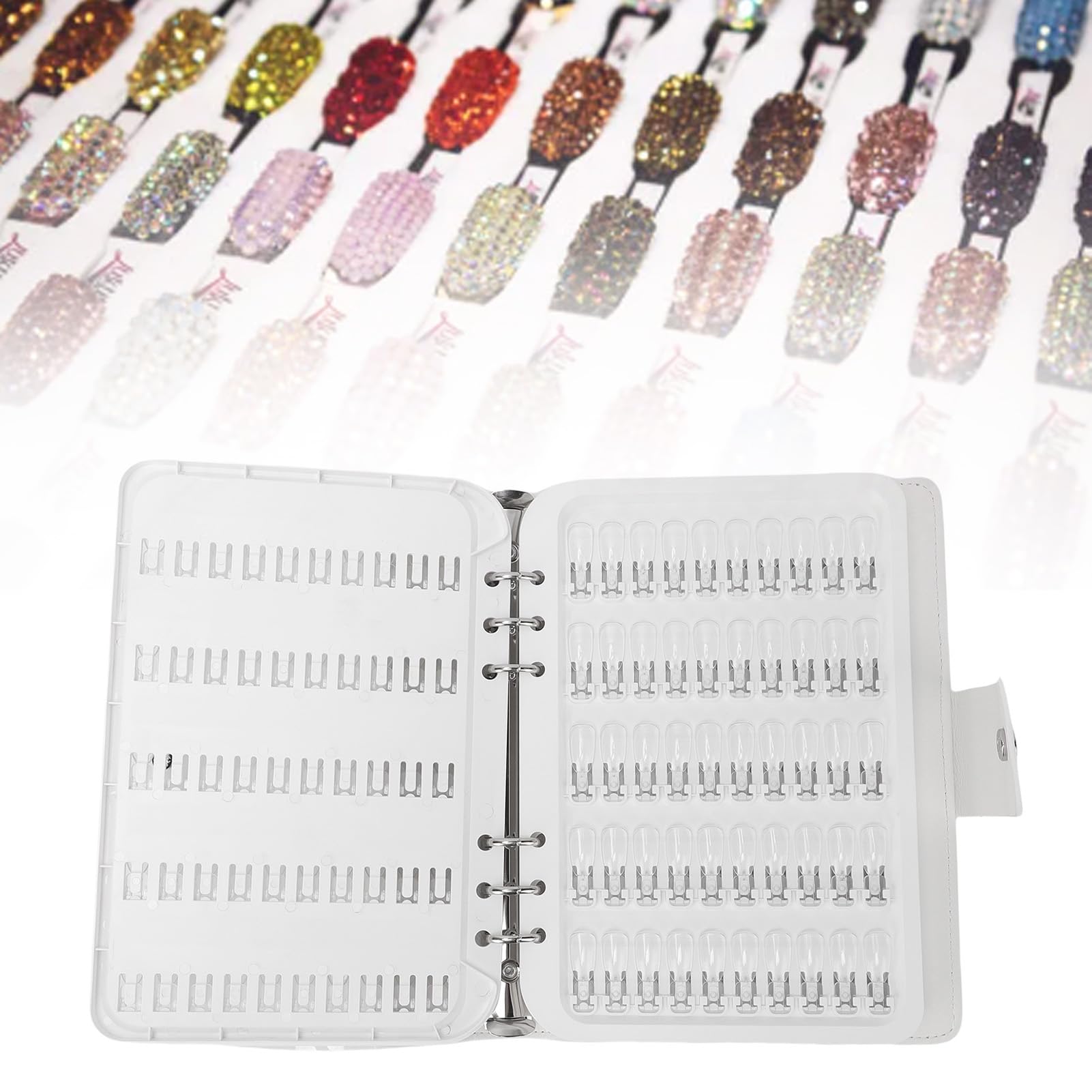Livre D'affichage de Couleurs D'ongles de 150 Couleurs, Livre D'échantillons D'échantillons D'ongles avec Faux Ongles Transparents, de Tableaux avec Couverture en