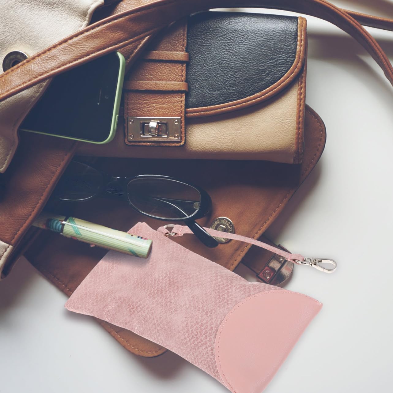 GALPADA 10stücke Brillenbeutel Tragbare Druckresistente Brillenpouches Mintgrün Und Kirschblüte Für Sonnenbrillen Und Lesebrillen Schutz Vor Kratzern Und Beschädigungen