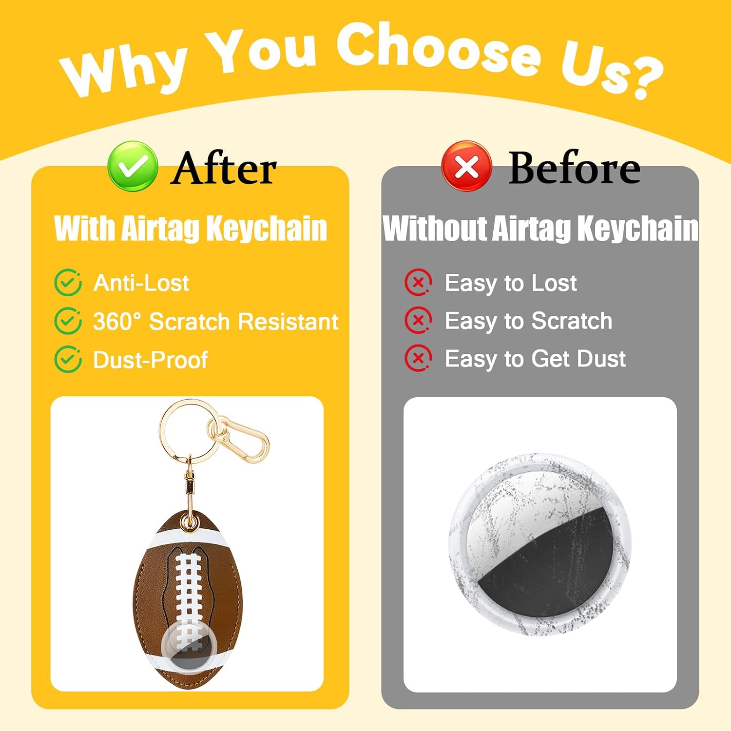 Leather Keychain Holder Case for AirTag, Cute Protective Cover for Apple Airtag KeyChain, GPS Tracker Item Finder image 5