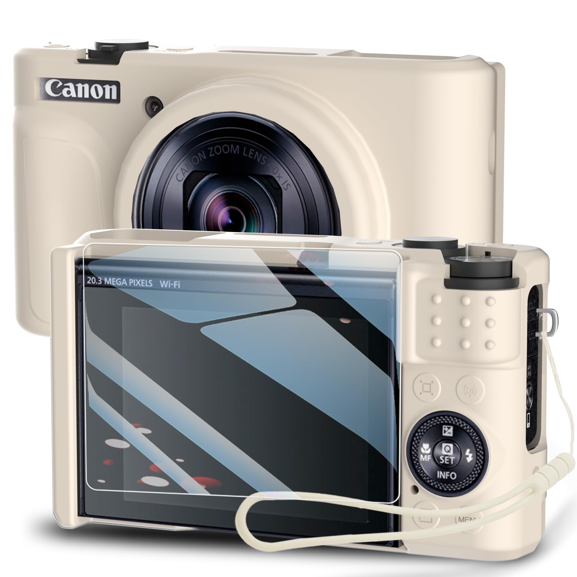 TUOOUT Silicone Case for PowerShot SX740/ SX730 Digital Camera with with Removable Lens Cover and Screen Protector and a Lanyard for PowerShot SX740/