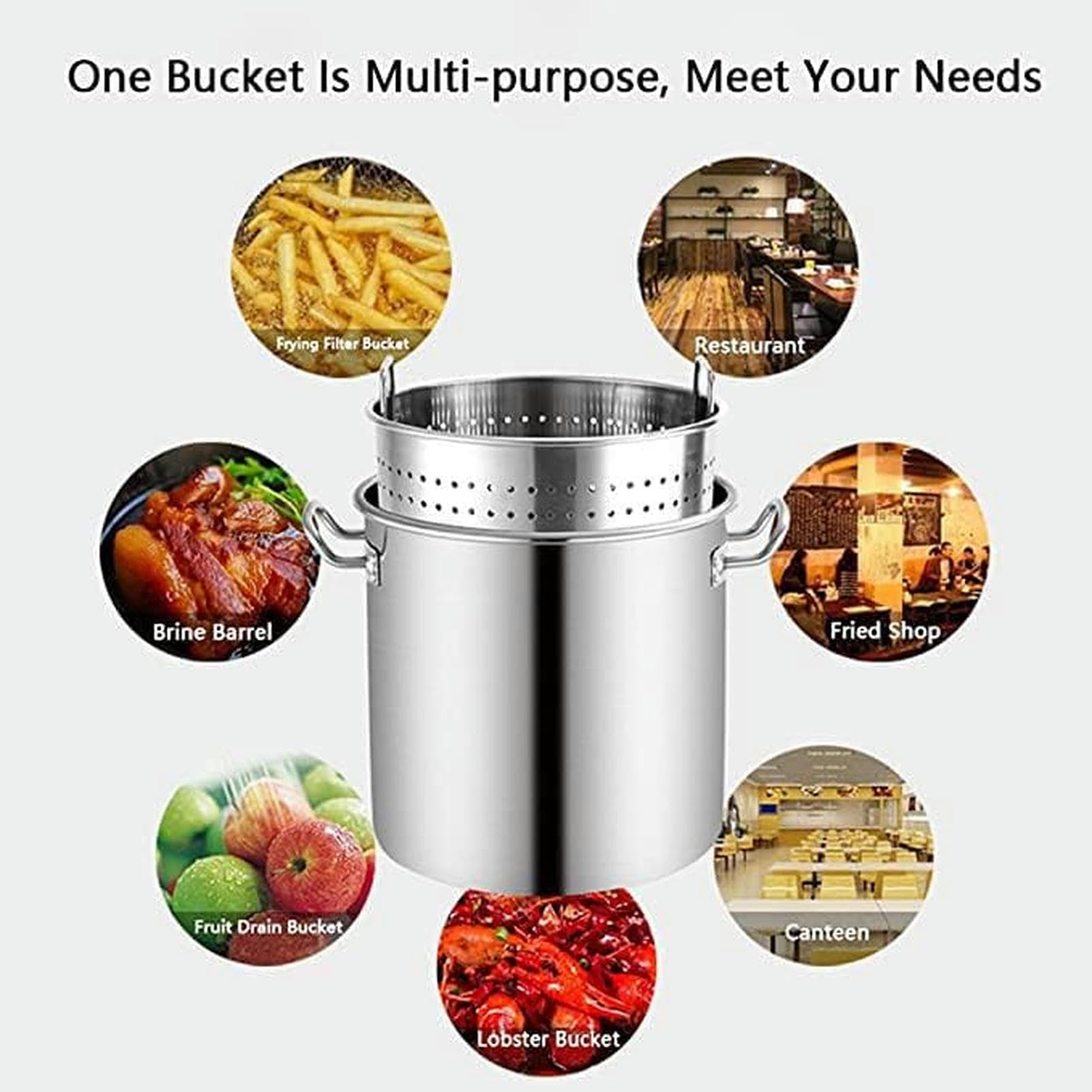 Suppentopf aus Edelstahl in handelsüblicher Qualität für Induktion, Kochen von Meeresfrüchten und Suppen