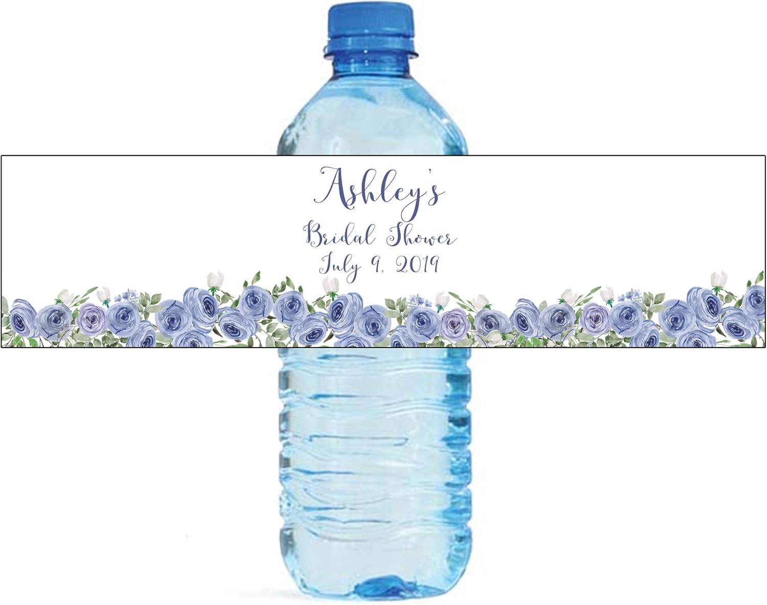 DesignThatSign Blue Floral Themed Hand Painted Watercolor Flowers Great for Bridal Shower, Baby Shower, Wedding, and Birthdays
