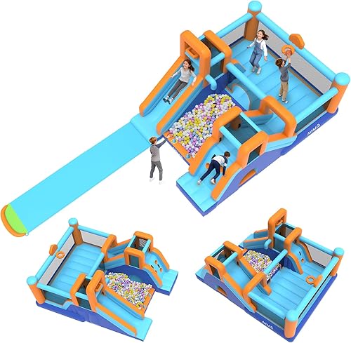 Miniatura 15 de AirMyFun Casa de Rebote Inflable, Casa de Rebote Interior 5 en 1, Casa de Rebote para Niños Grandes, Castillo Hinchable con Soplador de 450W