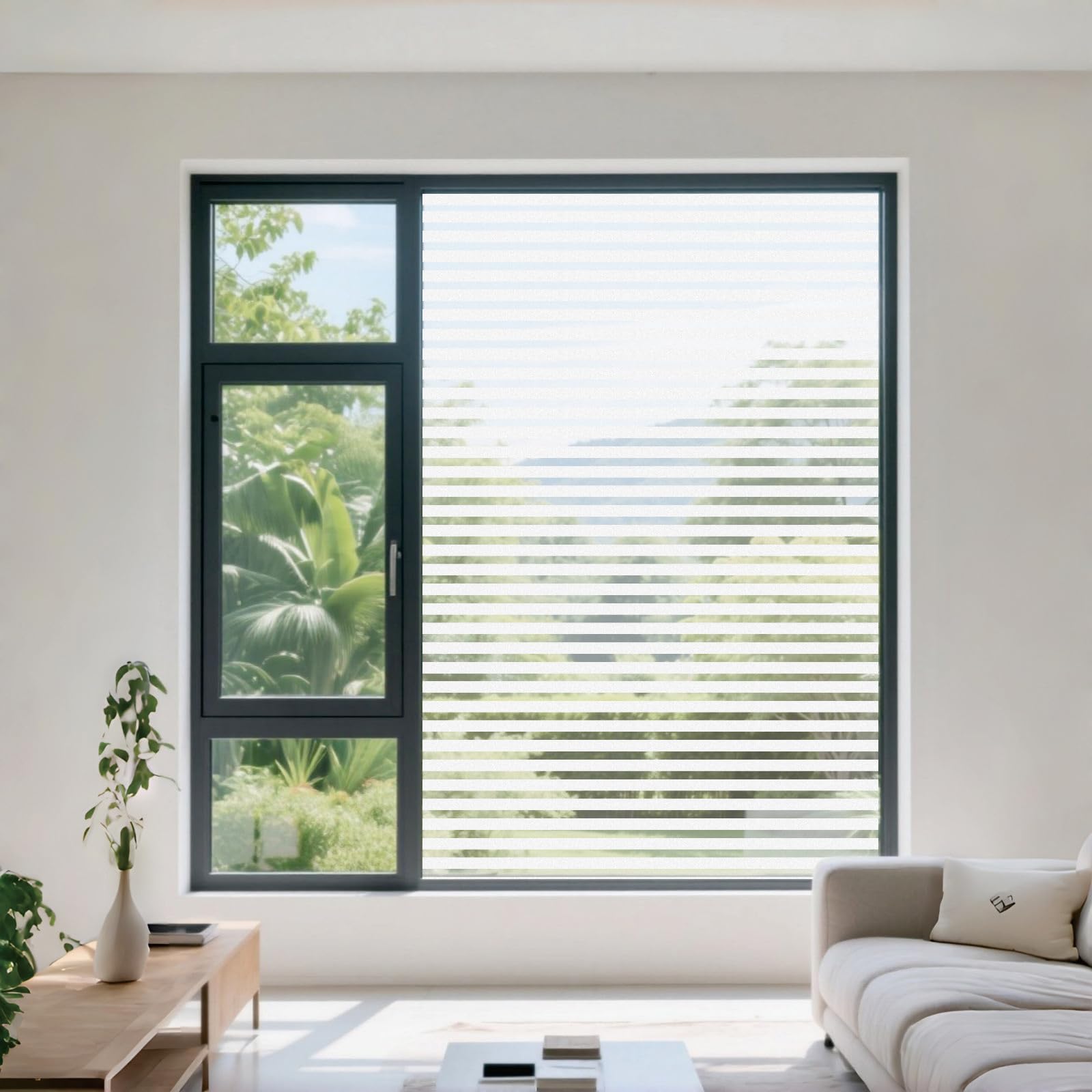 Privacy Window Film 55 x 240 cm Blocks UV Static Cling No Glue Removable Heat Cotrol, Privacy Protection, Thermal Window Vinyl Glass Covering Film for Home Office, Shutters