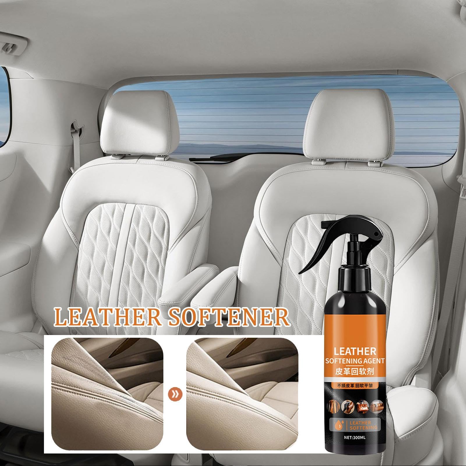Leather Cleaner and Conditioner | 300ml Leather Furniture Cleaner | Leather Conditioner | Leather Moisturizer Restore Agent Care Spray for Leather Apparel Furniture Auto Interiors Shoes Bags